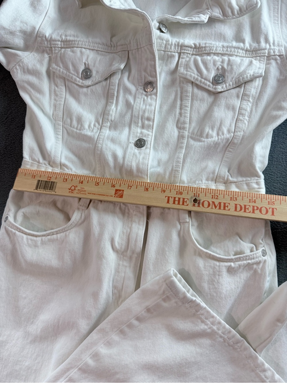 Zara - Women’s White Denim Jumpsuit - Picture 6 of 10